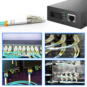 Fiber Patch Cable, VANDESAIL 10G Gigabit Fiber Optic Cables with LC to LC Multimode OM3 Duplex 50/125 OFNP (10M, OM3)