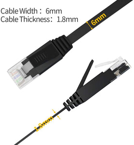 Cat6 Ethernet Cable, Vandesail Network Internet LAN Cable for Modem, Router, PS4, Xbox (1/3/5/10/15/50 ft, Black)